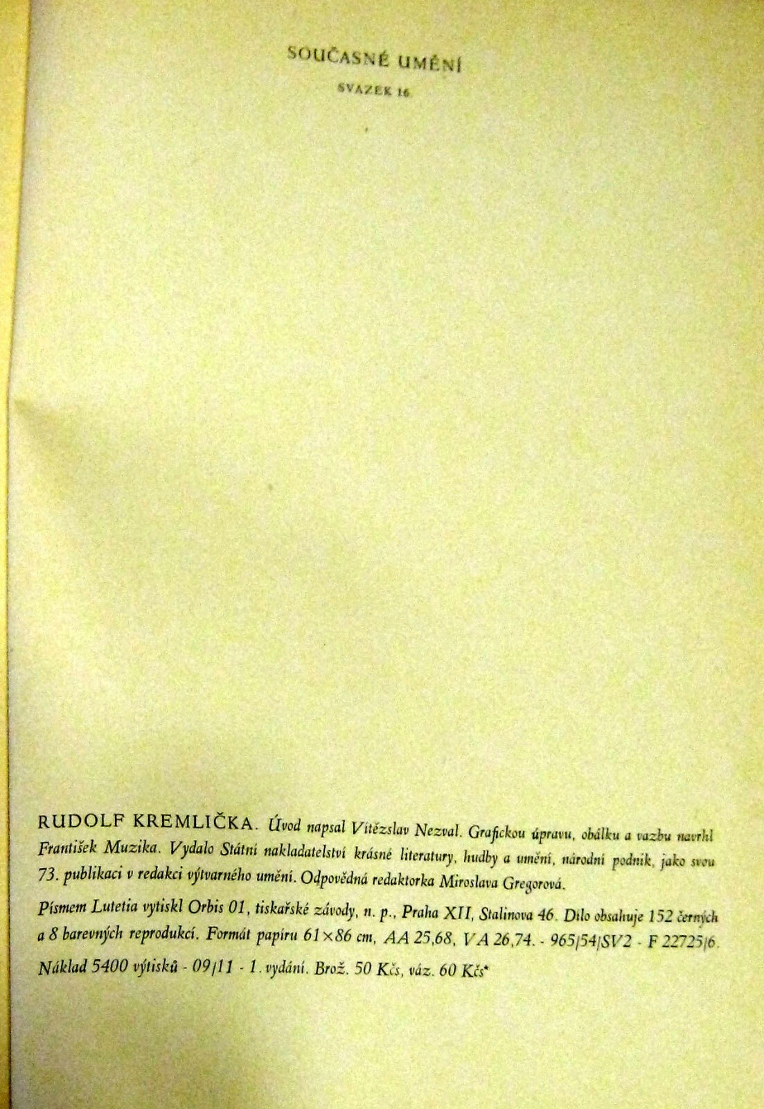 Rudolf Kremlicka 1955 Hardcover 214 Pages Russian RARE!!!