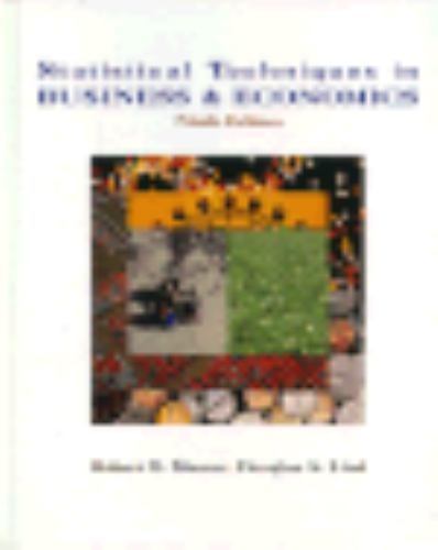 Statistical Techniques in Business and Economics NEW HARD COVER