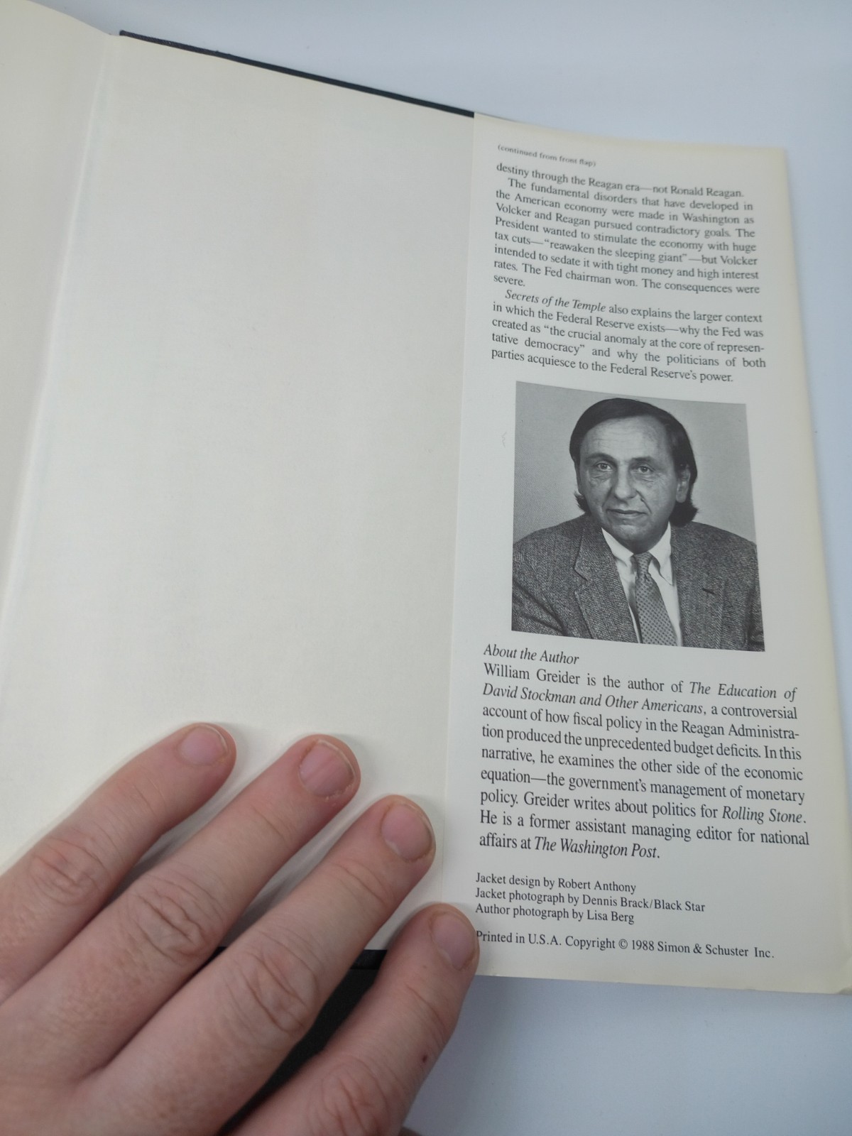 Secrets of the Temple: How the Federal Reserve Runs.. – Greider – 1987 Edition