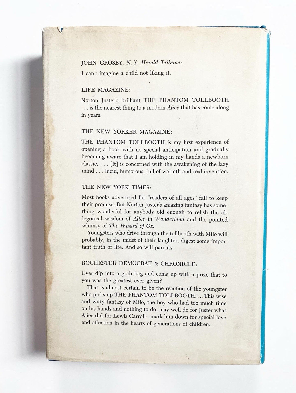 The Phantom Tollbooth by Norton Juster 1st/2nd FE