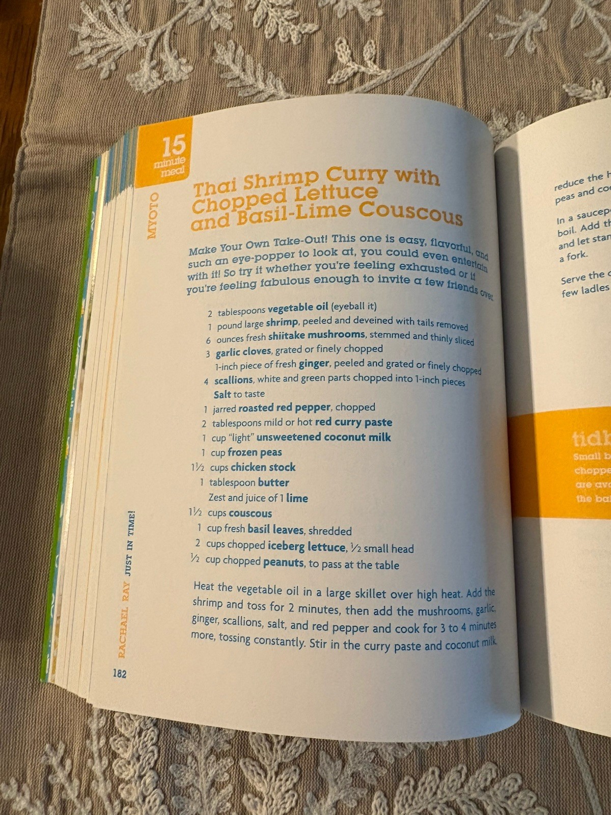 Just in Time! by Rachael Ray Clarkson Potter 2007 Illustrated Cookbook 336 pages