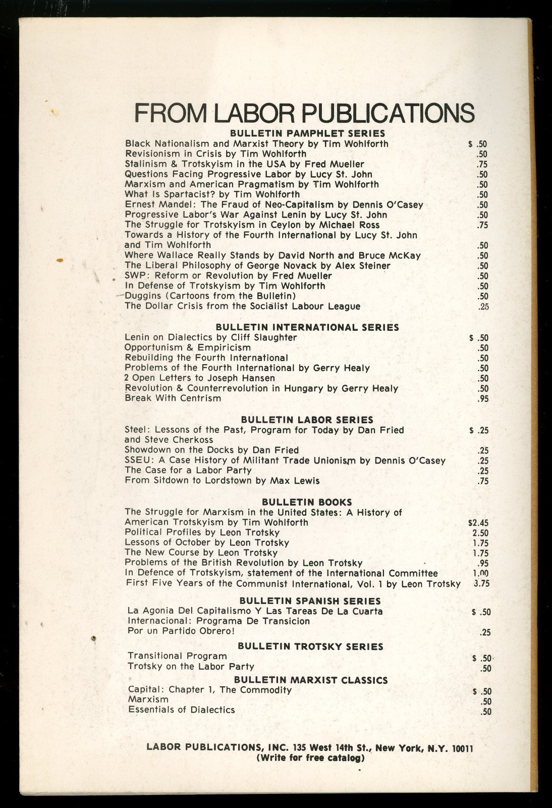 Bulletin Marxist Classics IV – The Communist Manifesto. Labor Pub. (1973).