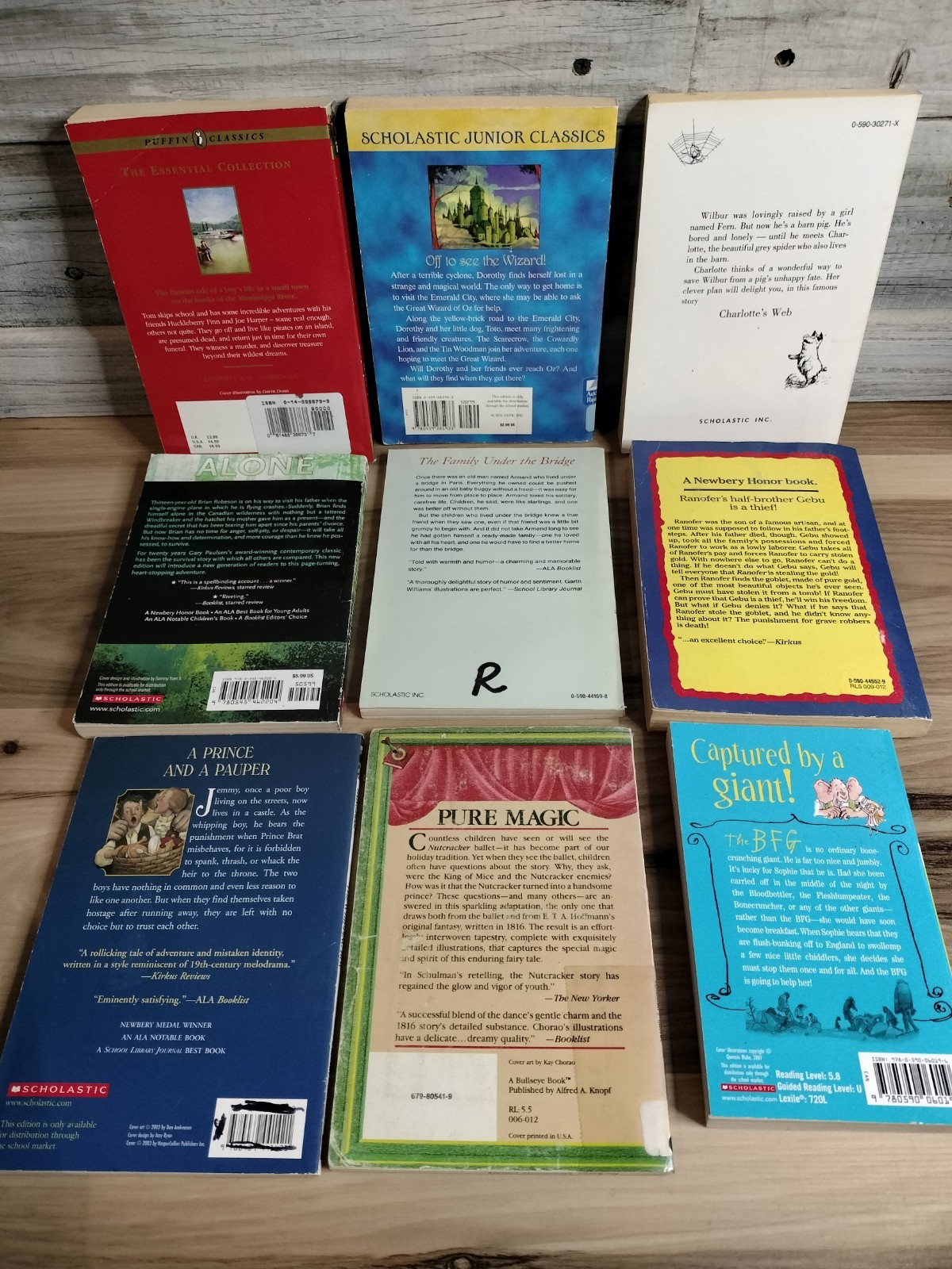 Lot of 9 Children’s Kids Classics Chapter Books Ages 8-12 Boys And Girls Mix