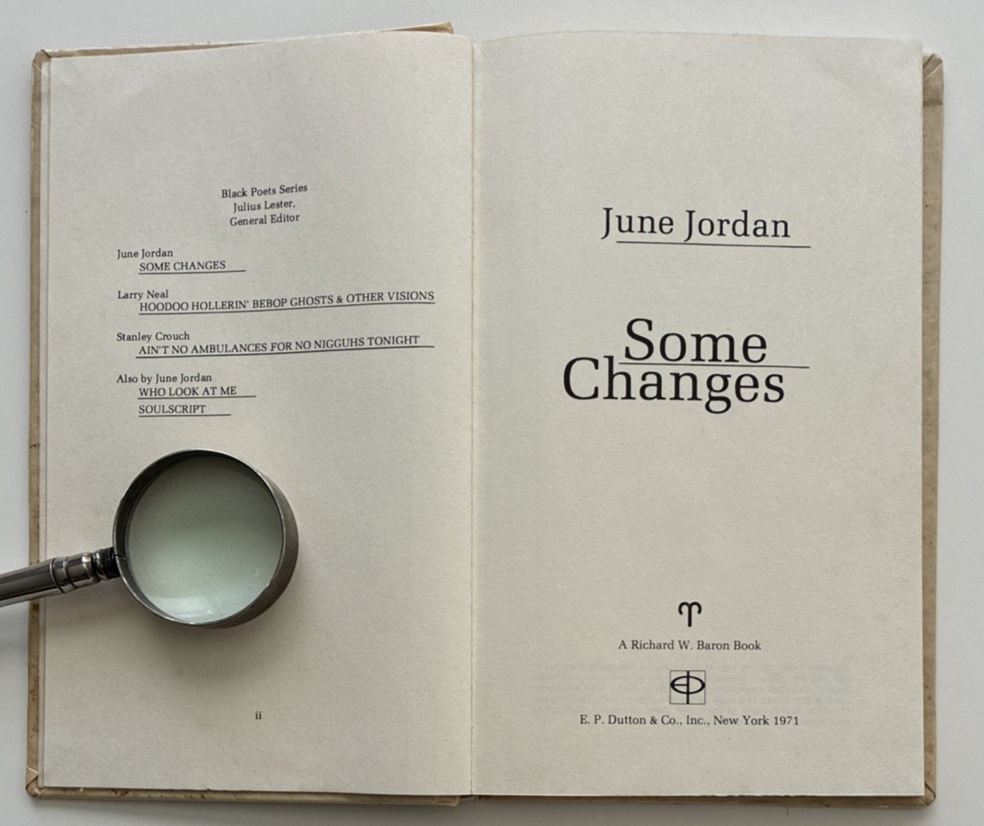 Some Changes June Jordan 1971 1st Edition Ex-Library Black Poetry Vintage Book