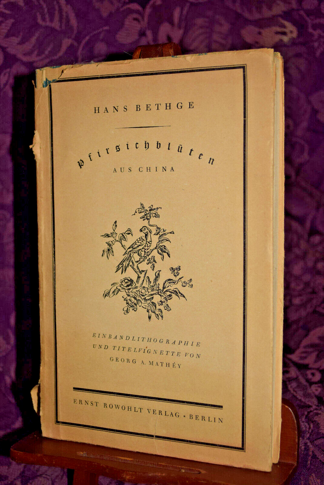 Pfirsichbluten Aus China by Hans Bethge 1923 German Softcover Dustjacket