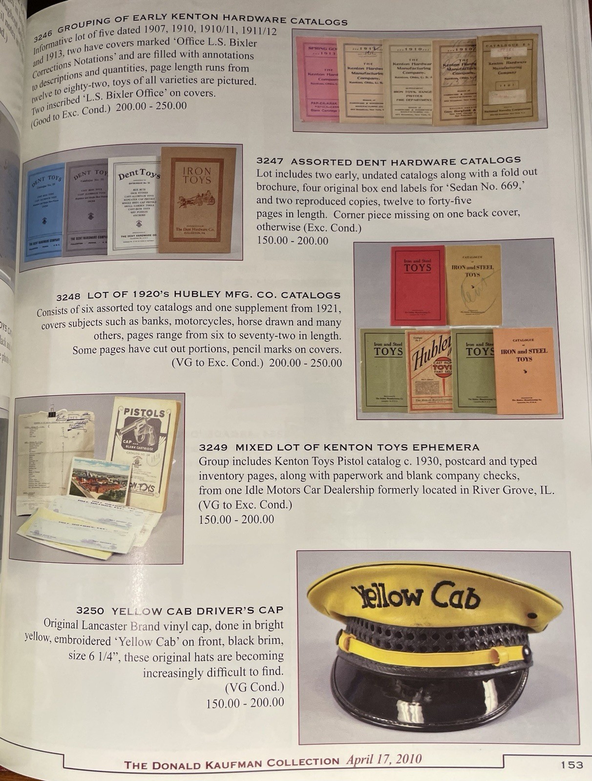 The Donald Kaufman Collection Volume III Bertoia Auctions Hardcover Catalog TOYS