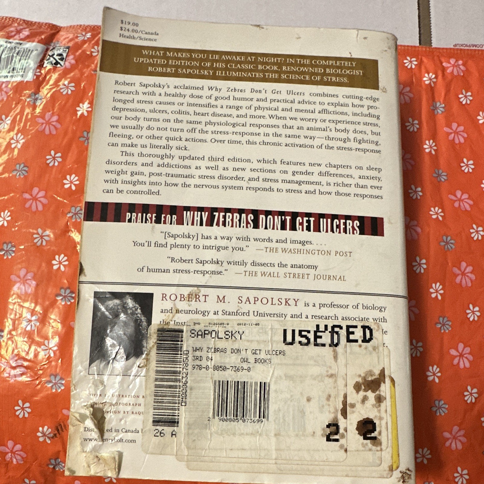 Robert M. Sapolsky Why Zebras Don’t Get Ulcers Third Ed Revised Updated PB