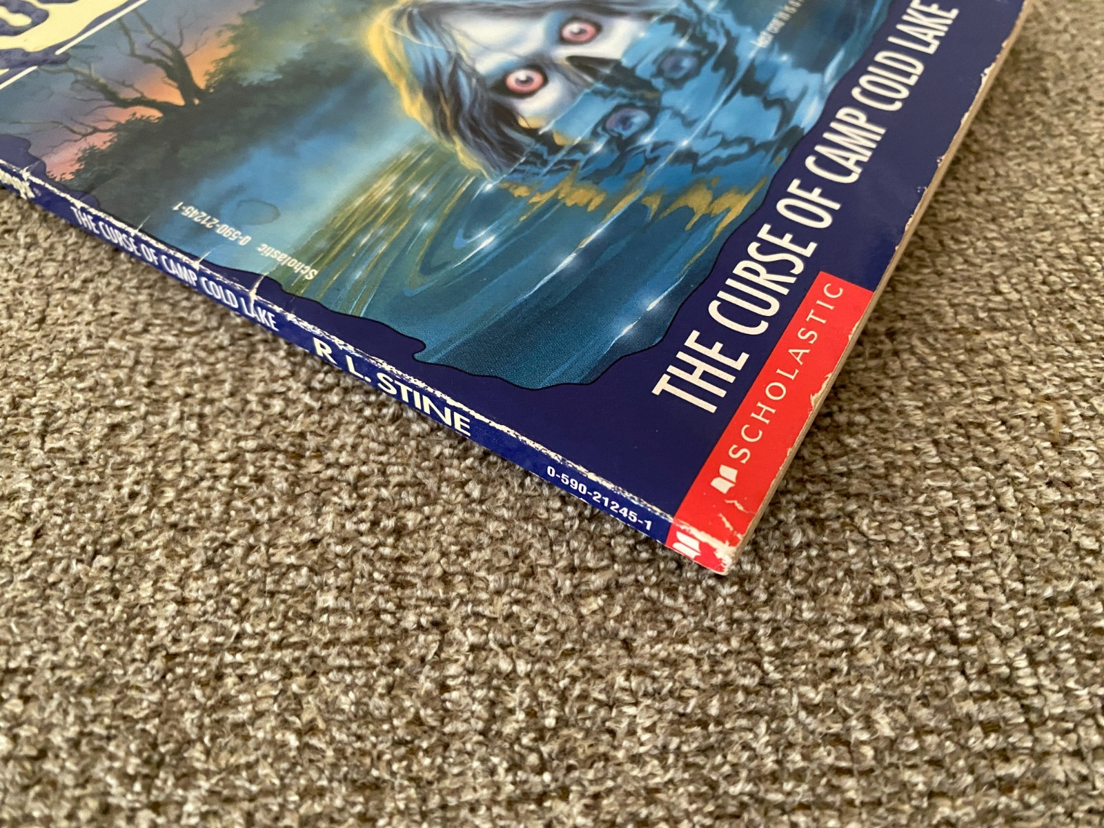 Good Thin Edition 1st print Goosebumps #56 The Curse of Camp Cold Lake ~ Stine