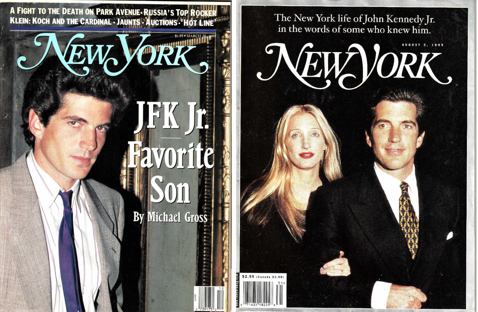 RARE 1st 1989 NEW YORK Magazine & Last 1999 John JFK Kennedy Jr & Carolyn LN NS