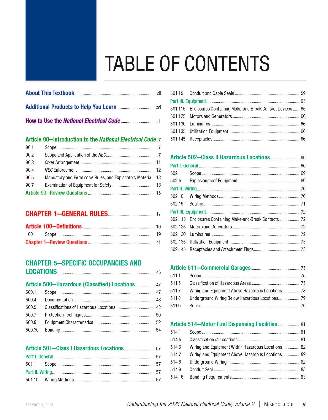2026 Understanding the NEC, Volume 1 & 2 Textbook Set