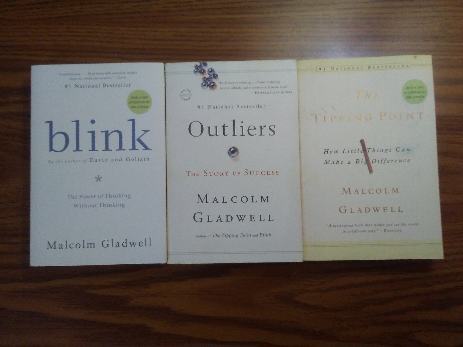 Malcolm Gladwell lot of books -Outliers, Blink, and The Tipping Point