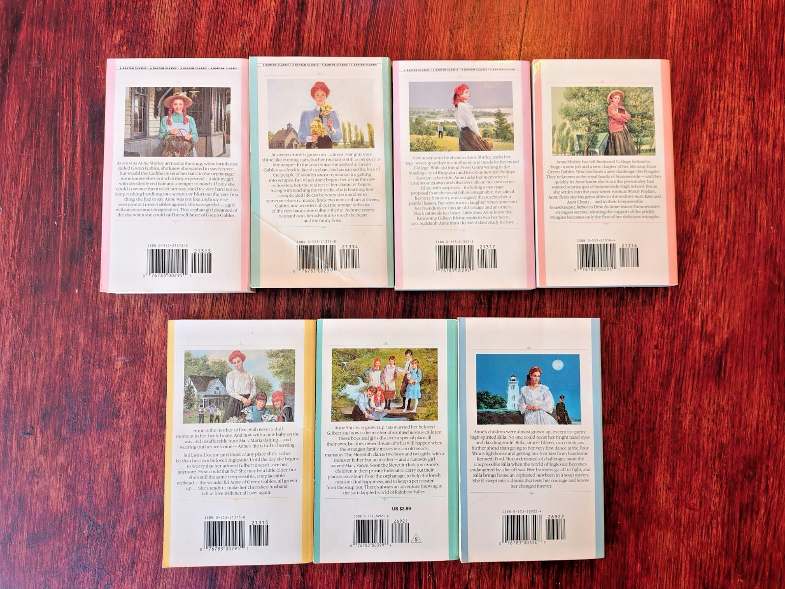 Lot of 7 Anne of Green Gables, The Collection Books Paperbacks, #1,2,3,4,6,7,8