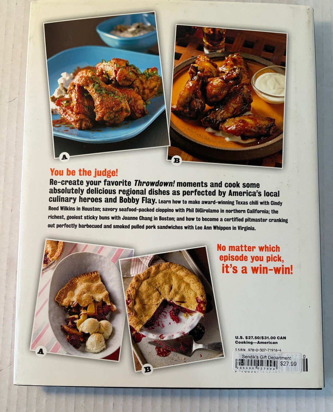 Bobby Flay’s Throwdown! Food Network Cookbook, Clarkson Potter Pub, HC & DJ, New