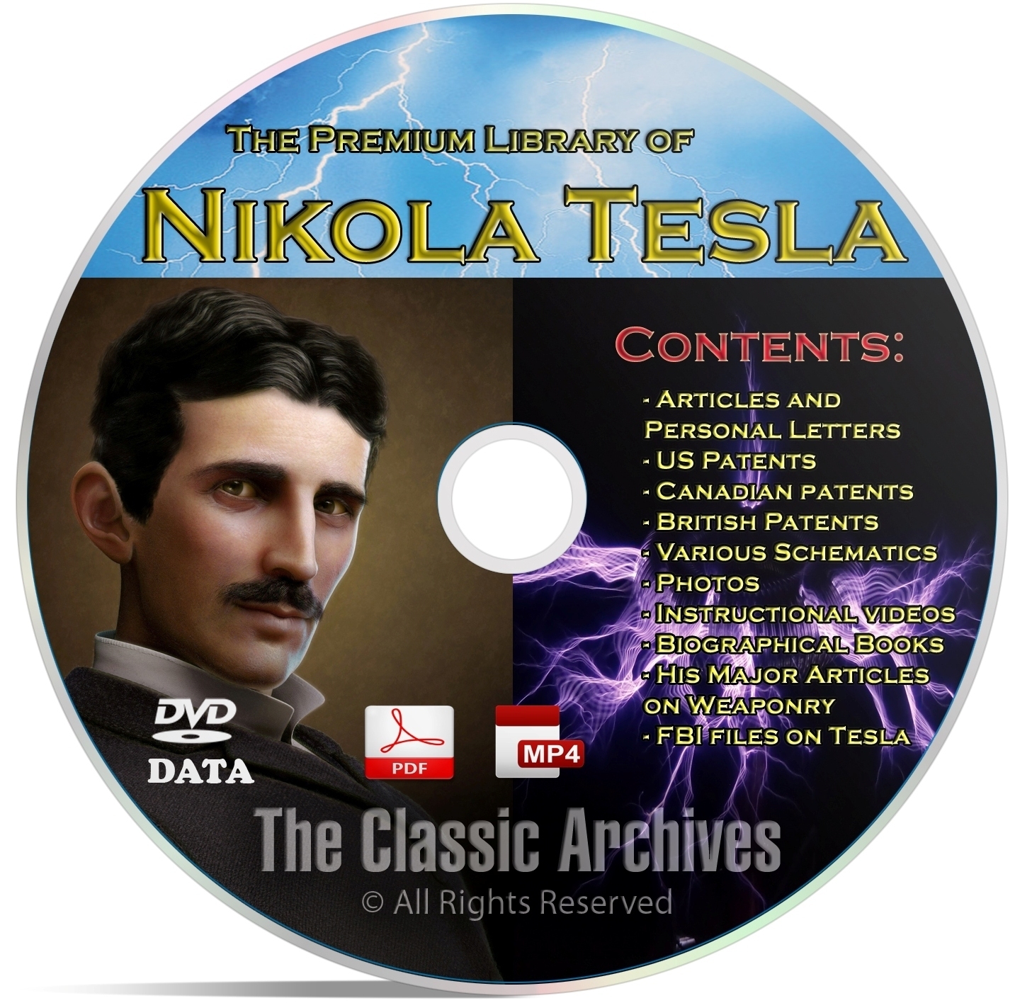 Nikola Tesla 325+ Book Library, Patents, Articles, Alternative Energy CD DVD B67