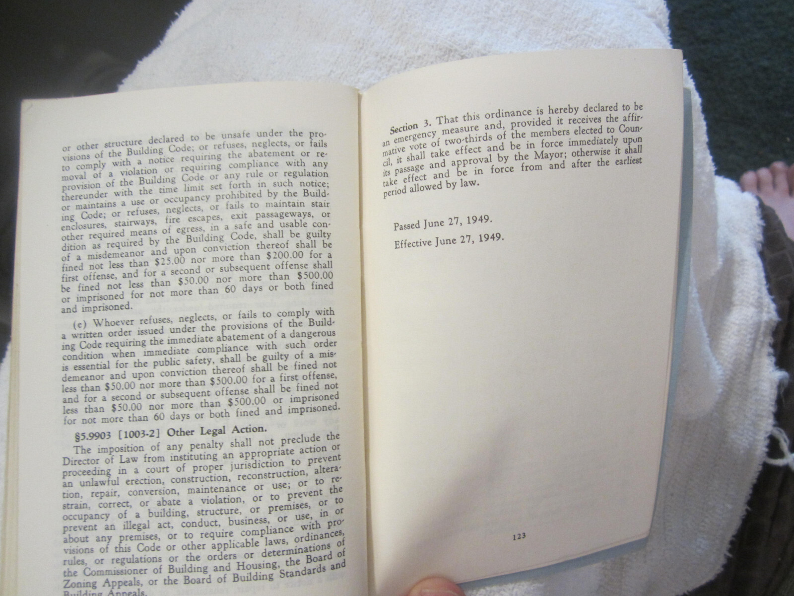 1955 Cleveland Ohio Plumbing Code Edition Book VTg gas piping requirements
