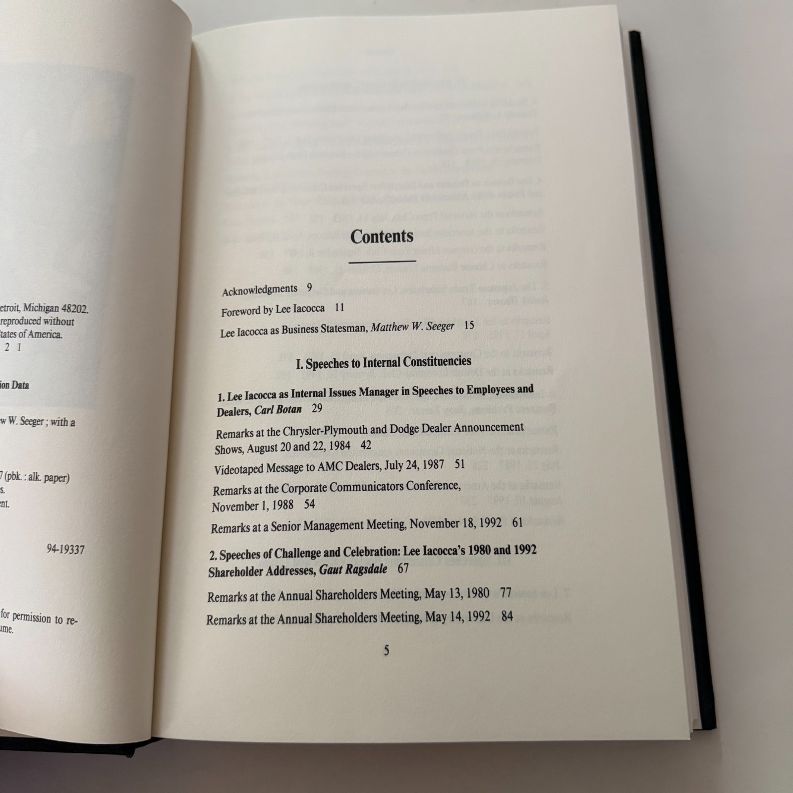 I Gotta Tell You: Speeches of Lee Iacocca Hardcover 1994