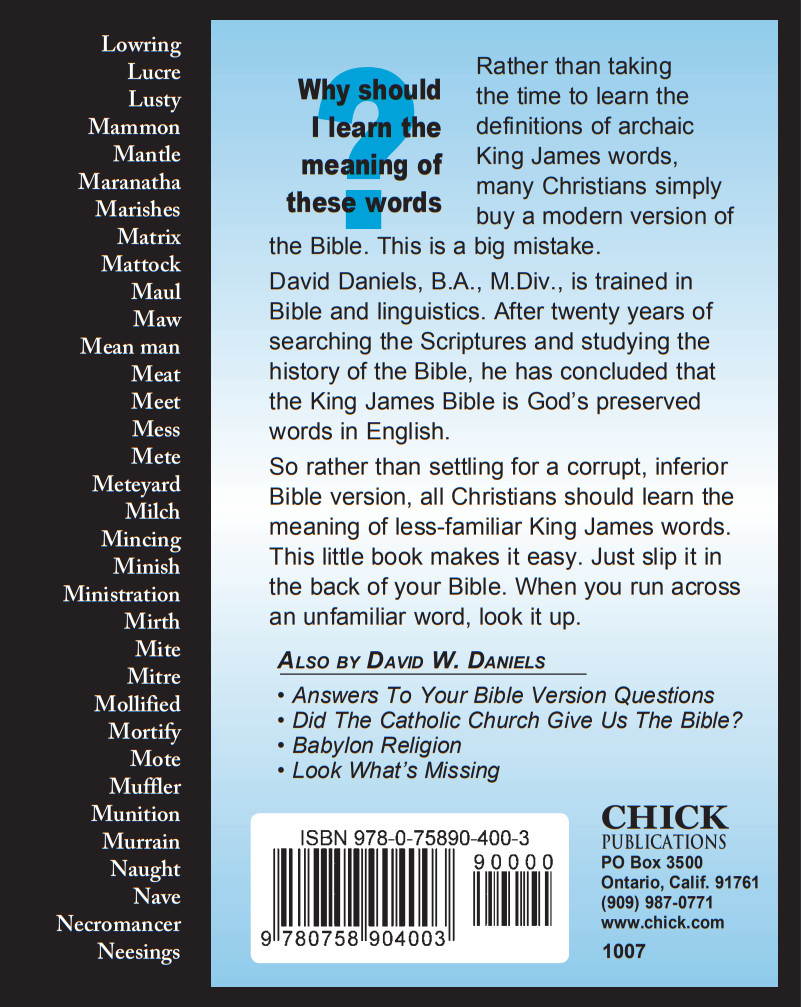 KING JAMES BIBLE COMPANION | DAVID W DANIELS | 24 PAGES | 600 WORDS | 10 – PACK