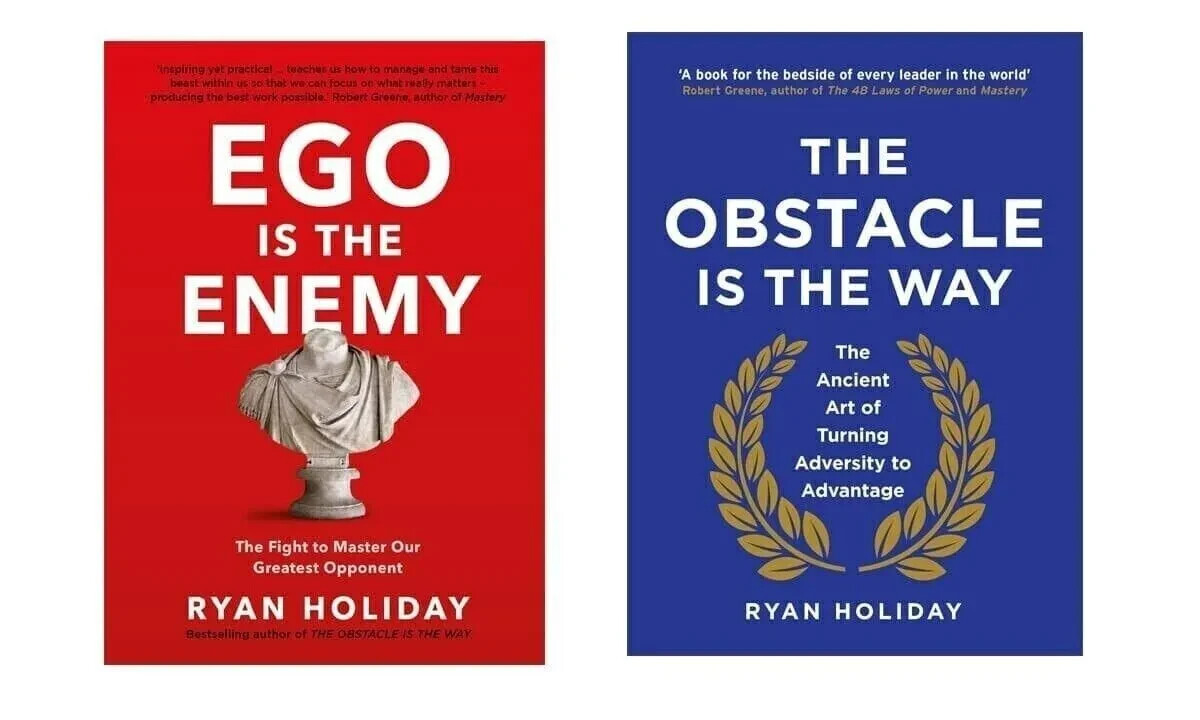 ** HARDCOVER**Ryan Holiday 2 Books Set- Ego is Enemy, Obstacle, FREE SHIPPING
