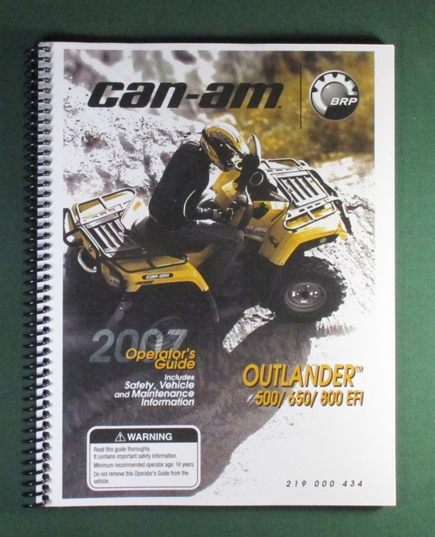 2007 Bombardier Outlander 650 Owner’s Manual: 148 Pages & Protective Covers!