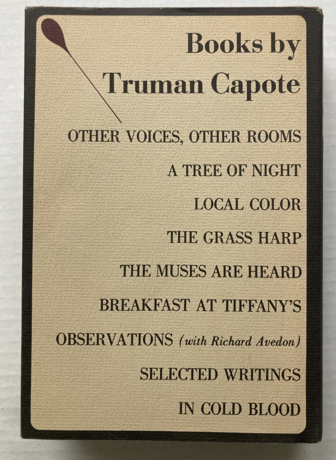 Truman Capote IN COLD BLOOD First Edition Hardcover with Dustjacket book club?