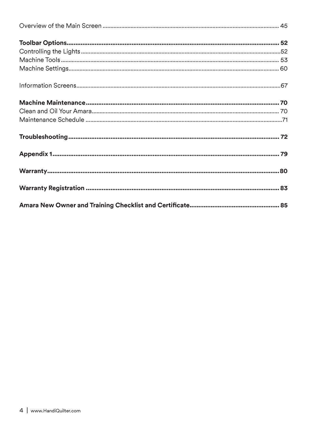 Handi Quilter HQ Amara 20 & 24 Sewing User Manual – Updated v1.6 – LOOP BIND