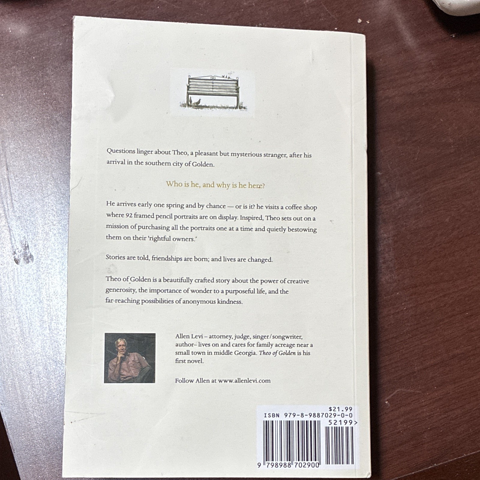 Theo of Golden Novel by Allen Levi Paperback Fiction English Kindness