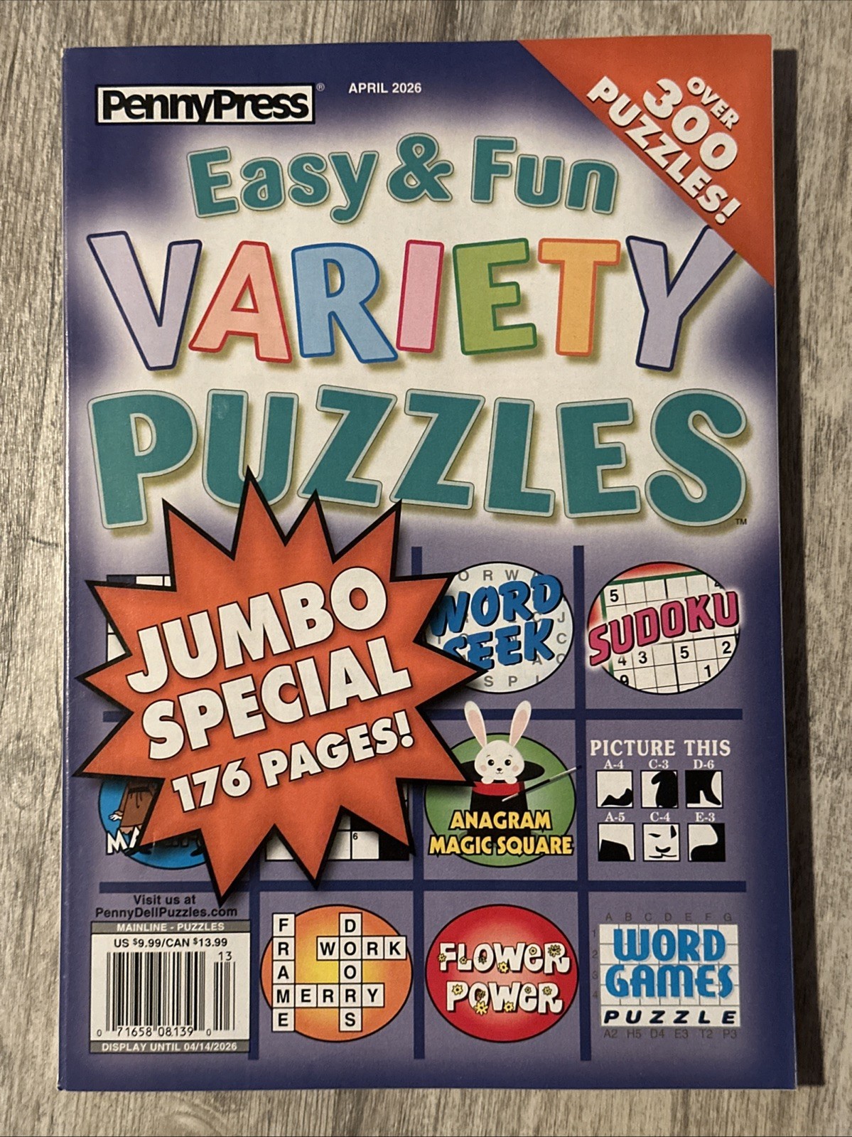 Penny Press Favorite Variety Puzzles April 2026 Magazine Jumbo Special