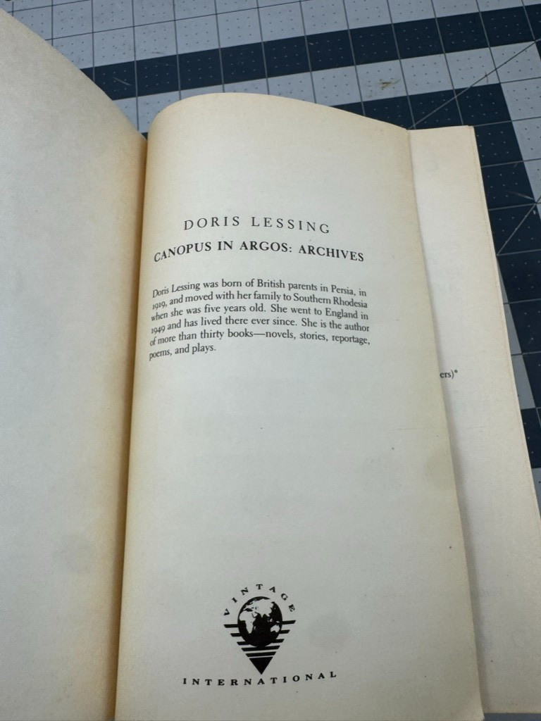 Canopus in Argos: Archives by Doris Lessing 1992 Vintage Books Paperback Good