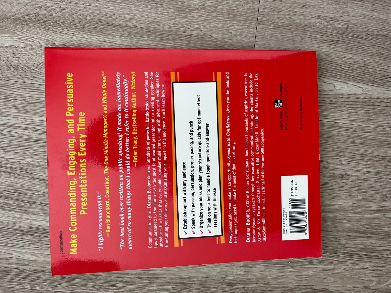 Speak with confidence, Textbook, Red & Gold Print, New, 7.4 in x 9.2 in