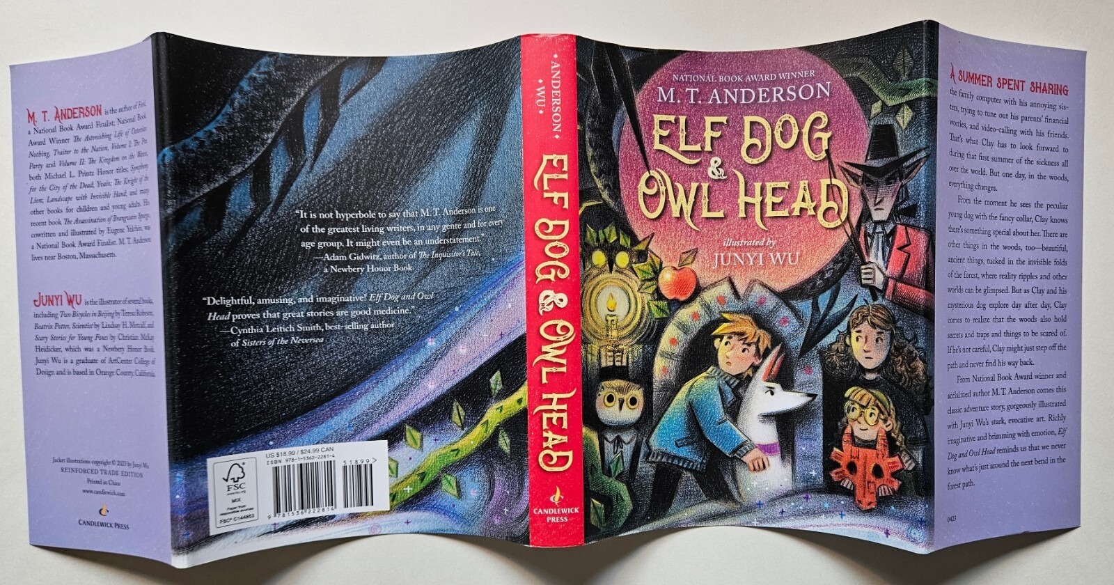 M T Anderson ELF DOG & OWL HEAD Newbery Honor 1st Edition