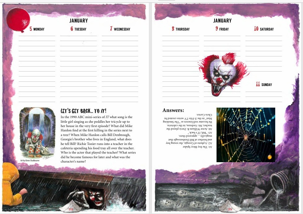 FREE SHIPPING! Stephen King 2026 Calendar IT Pennywise 40th! IN STOCK! New!