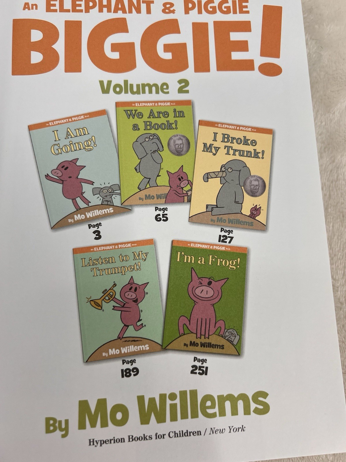 Mo Willems Elephant & Piggie BIGGIE Vol 1 & 2 + Thank You Book Lot 3 HC