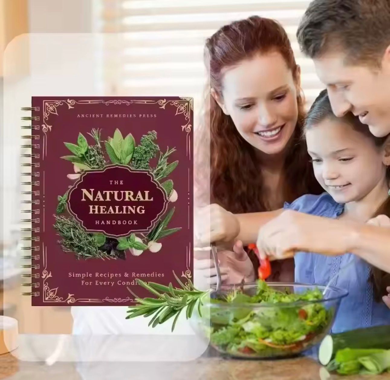 Natural Healing Handbook Spiral-Bound Guide for Herbal Remedies & Recipes