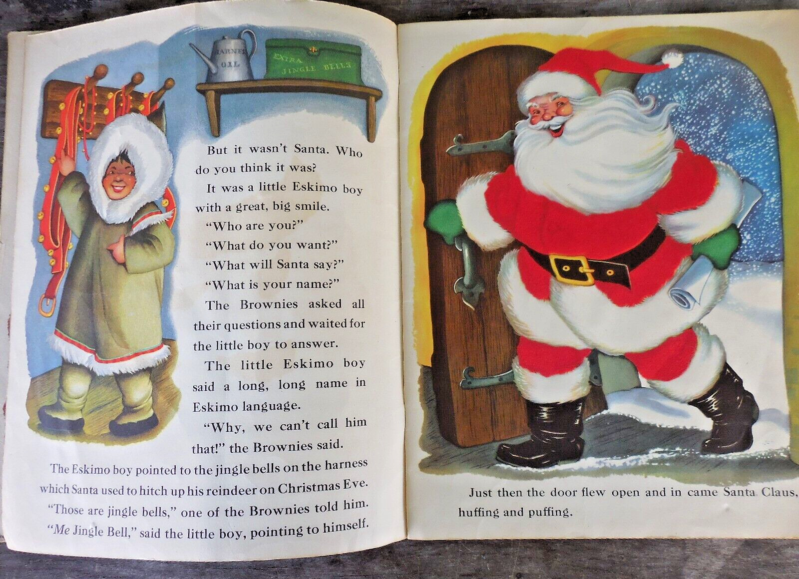 Santa Claus Fuzzy Wuzzy Picture Story Book Whitman Publishing 1947