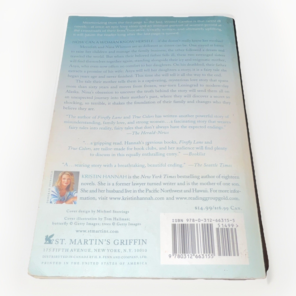 Kristin Hannah Winter Garden: A Novel 2011 Trade Paperback Fiction C13