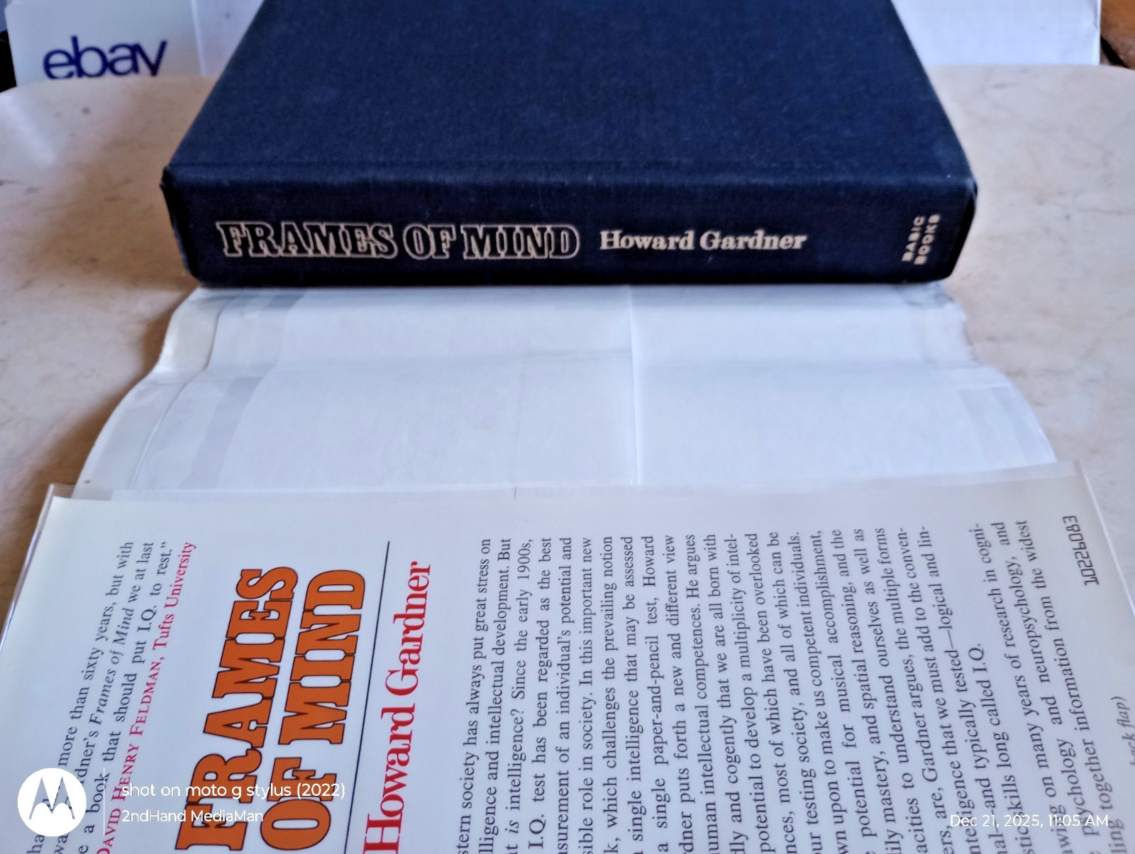 1983 4THpt FRAMES OF MIND HOWARD GARDNER HC/HARDCOVER/DJ BOOK