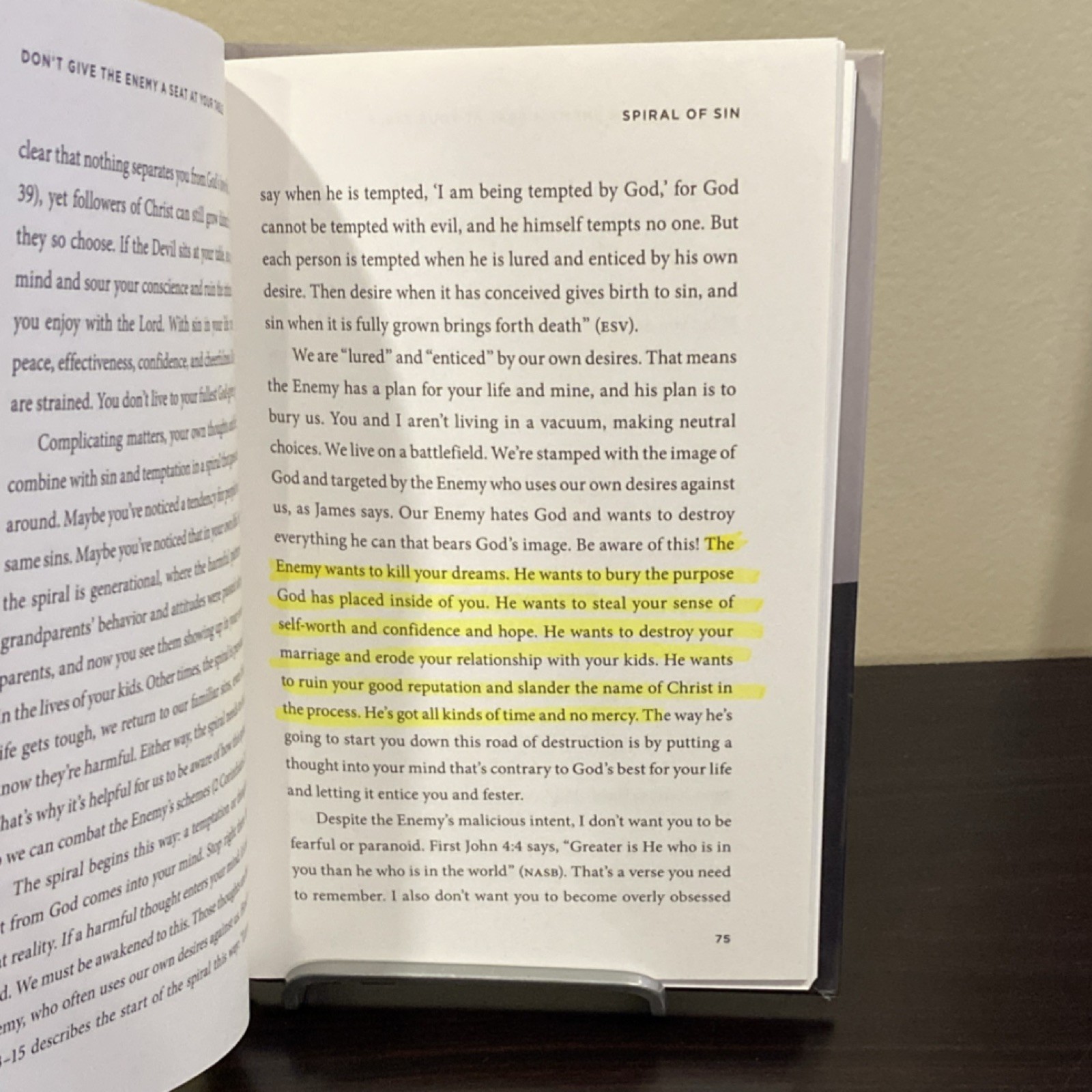 Louie Giglio Don’t Give the Enemy a Seat at Your Table Hardcover Self-Help