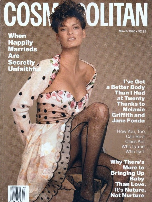 1990 Cosmopolitan March Linda Evangelista Arsenio Hall Mary Stuart Masterson 90s