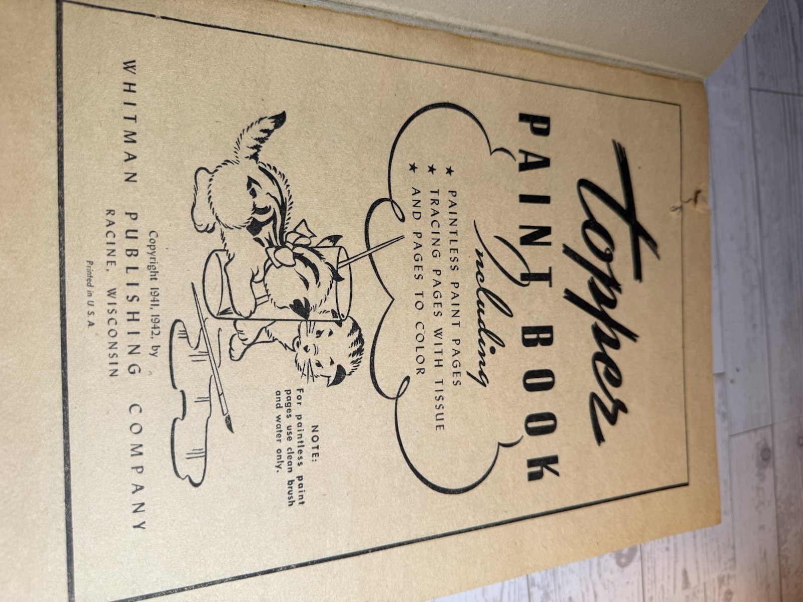 Topper Paint Book. Whitman Publishing. 1942. Children’s Coloring Book. Unused