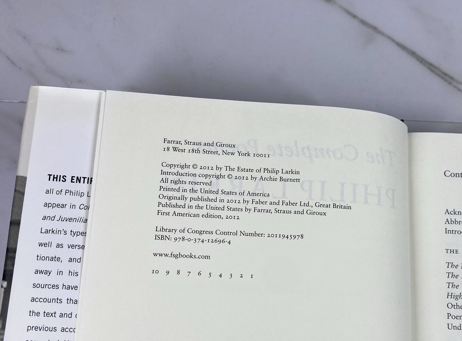Philip Larkin The Complete Poems Hardcover Farrar Straus Giroux Poetry 2012 VG