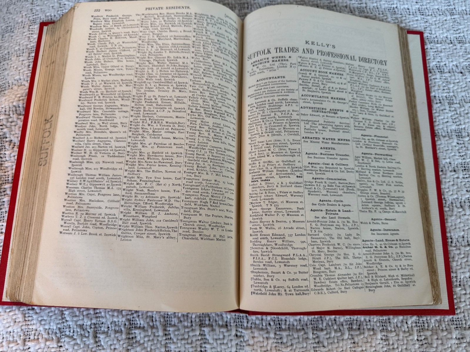 Kelly’s Directory of Suffolk 1922 – 650 pages – Original book with New Cover