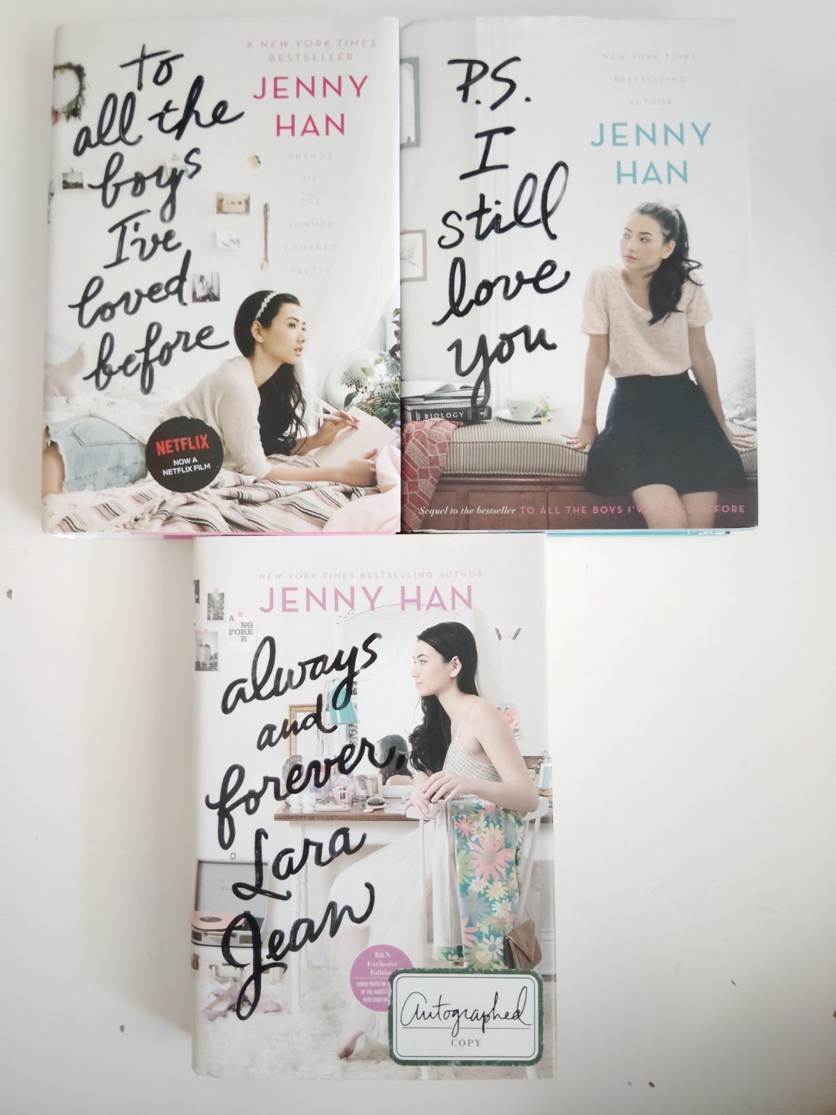Jenny Han To All the Boys I’ve Loved Before Trilogy HC w/ DJ SIGNED READ FLAWS
