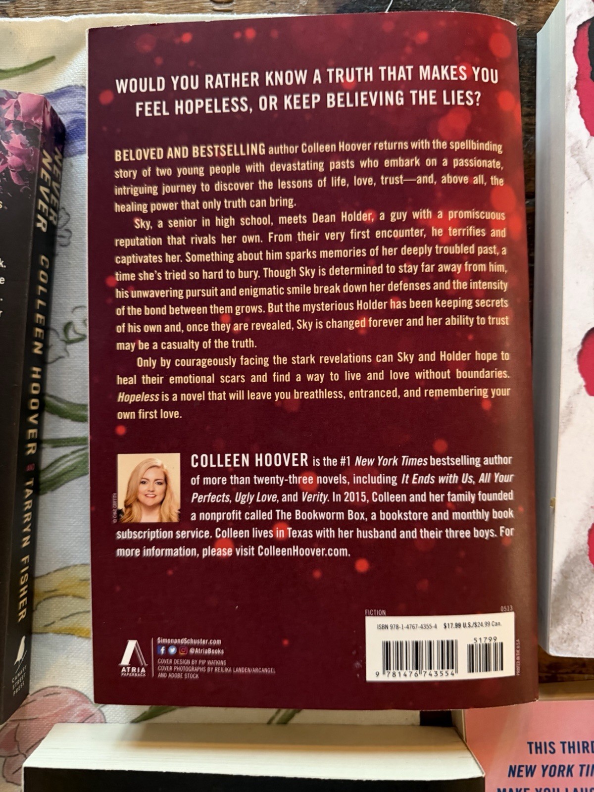 6 Colleen Hoover Books And 1 Jenny Han Book Great Condition