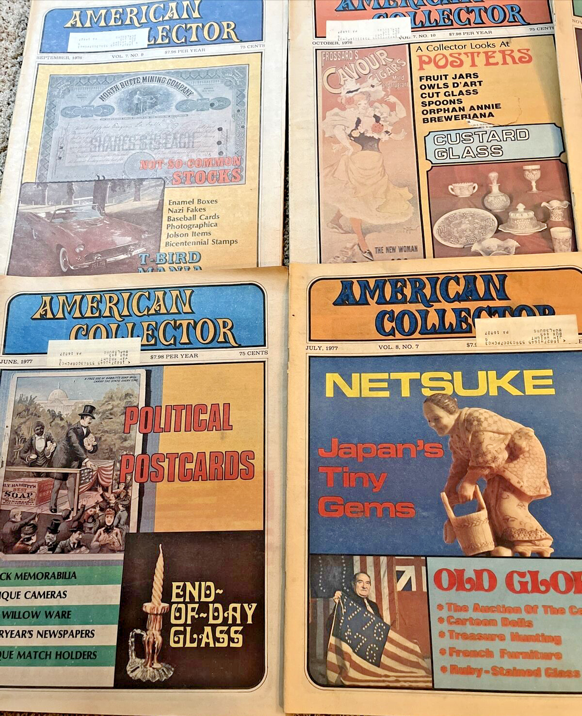 LOT Of 20 “American Collector” Magazines 1976-77 Occupied Japan Carnival Glass