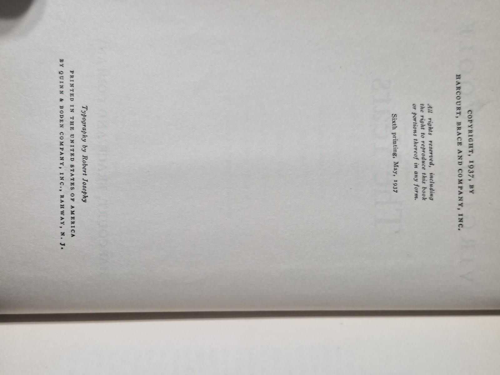 Virginia Woolf THE YEARS 1937 First Edition Trade 6th Printing HCDJ VG ​