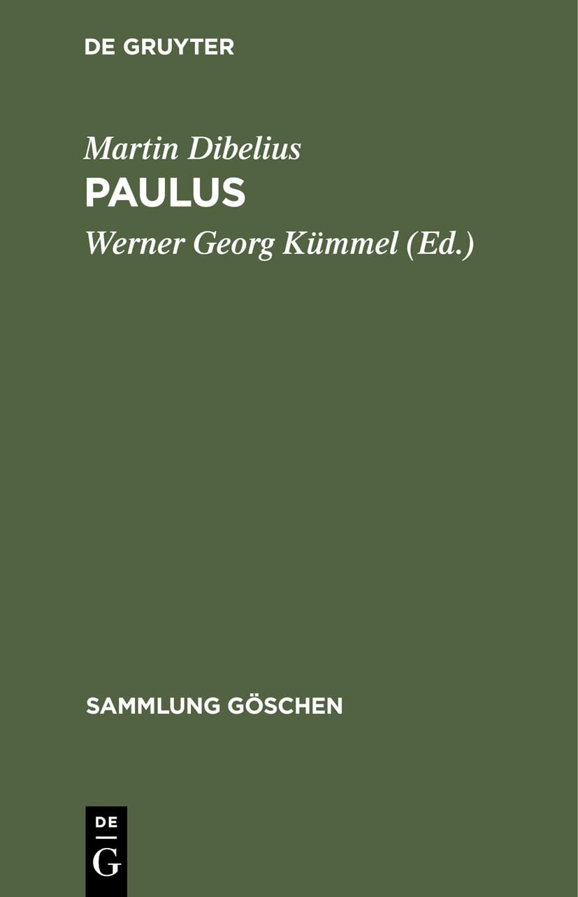 Martin Dibelius Paulus (Hardback) Sammlung Göschen