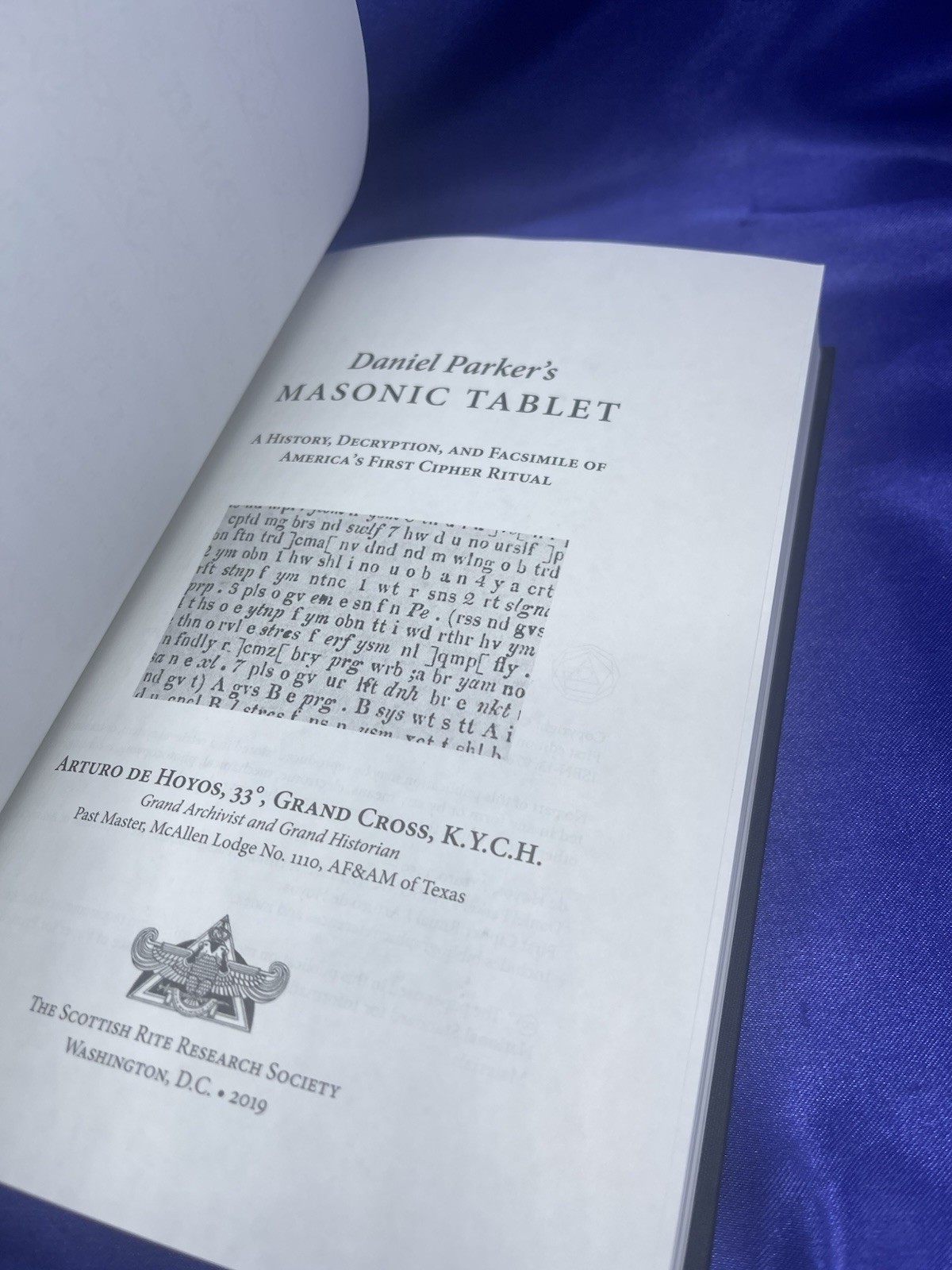 Daniel Parker’s Masonic Tablet, 2019 Hardcover. Excellent Condition. Rare Text