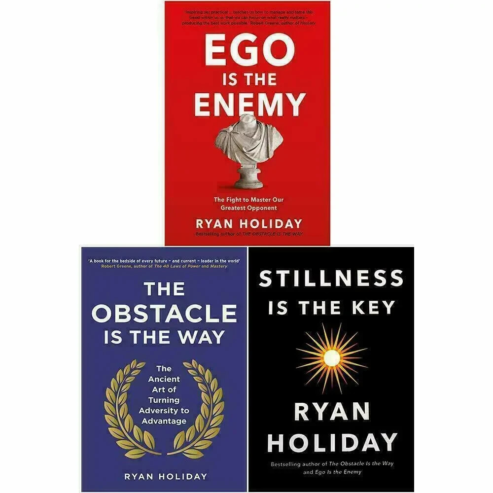 Ryan Holiday 3 Books Set- Ego is Enemy, Obstacle, Stillness Is the Key Paperback