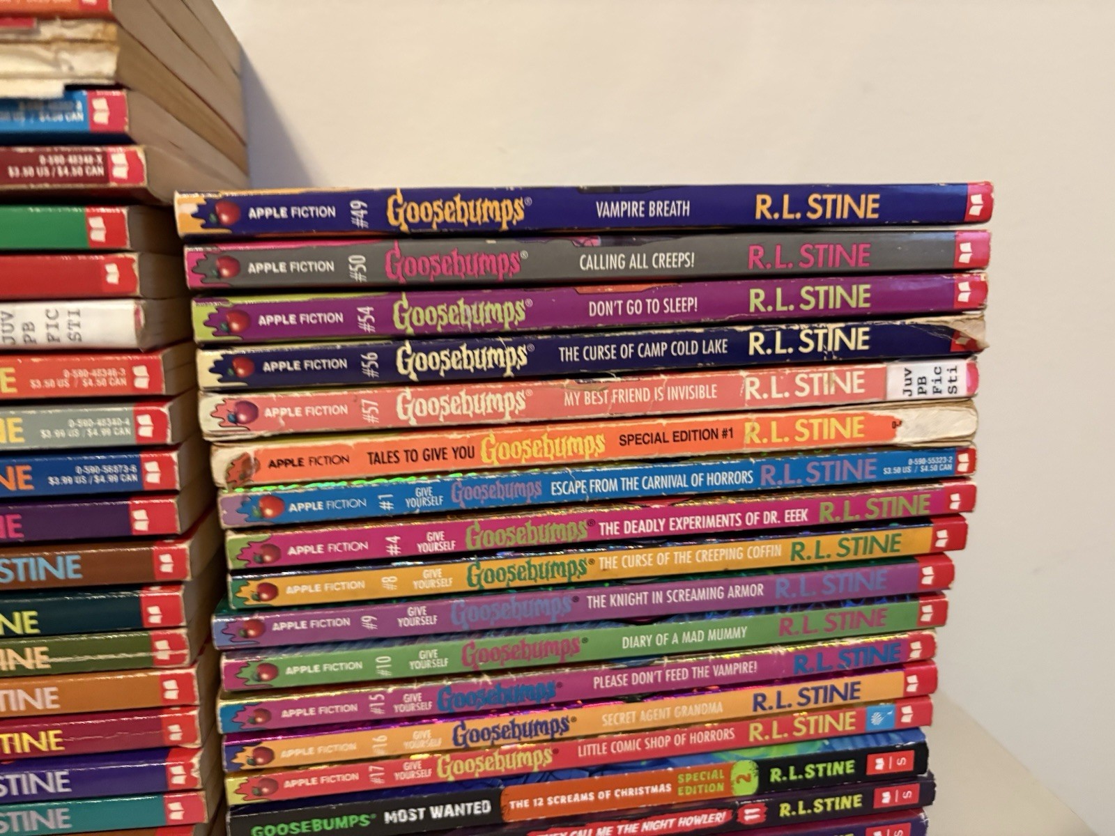 Lot Of 60 Goosebumps Books by RL Stine Mixed Editions And Prints Book Series