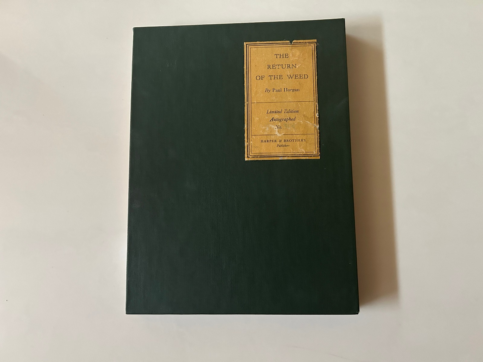 Return of the Weed. Paul Horgan. SIGNED! Ltd Edition #304/350 w/DJ & Slipcase